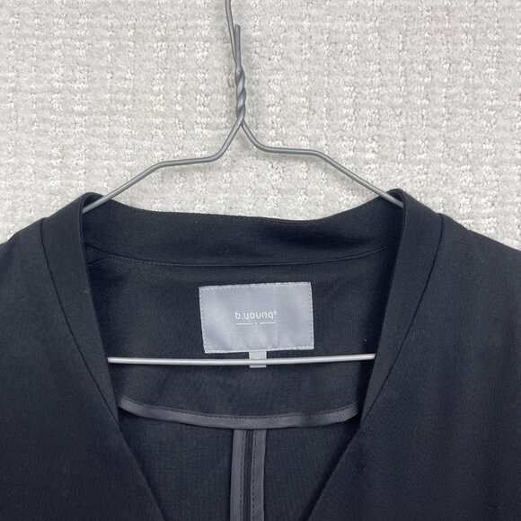 B Young Minimalist Open Front Blazer Wom Sz 40 Black Modern Preppy Style Office - Picture 6 of 16